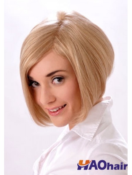 Perruques de Bob de style blond monofilament droit de longueur de menton