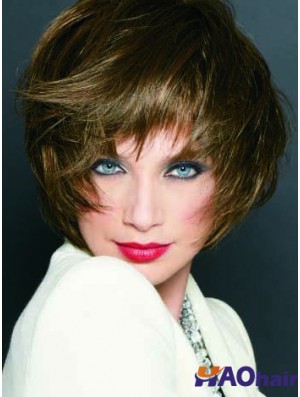 Perruques Bob Bob Monofilament Blondes Courtes Droites