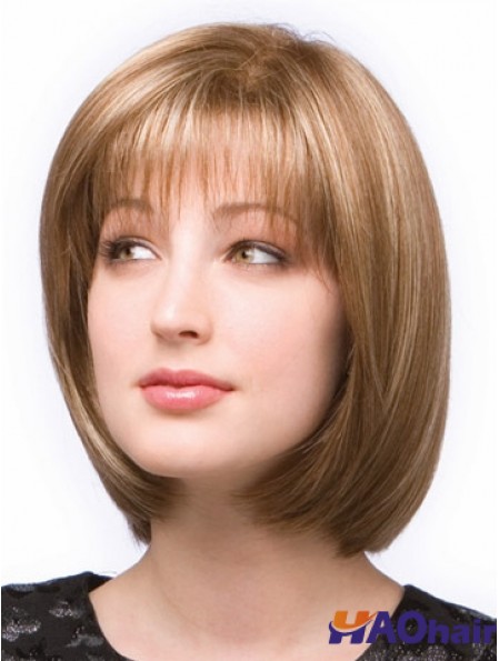 Perruques Monofilament Bobs Blonde Longueur Impertinente