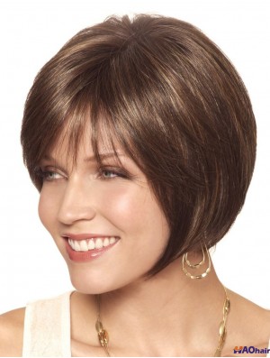 Bobs Short Brown Straight Hairstyles Petite Perruques