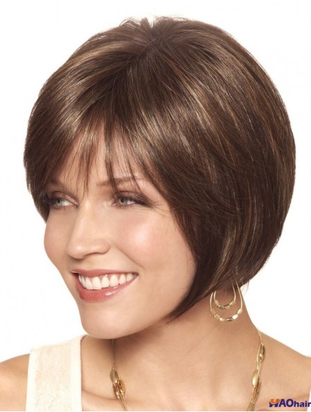 Bobs Short Brown Straight Hairstyles Petite Perruques