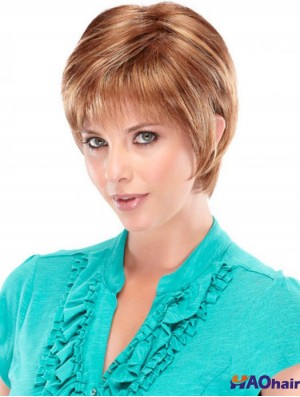Layered Chin Length Straight Auburn 7  inchNew Monofilament Wigs