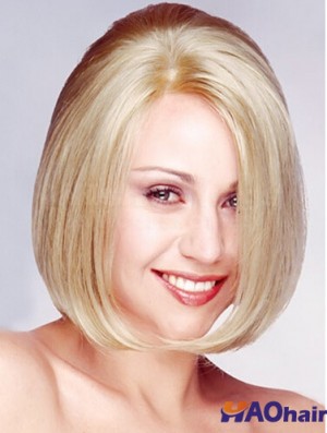 Perruques monofilament blondes sans fesses de longueur de menton de Bobs, longueur 11 pouces