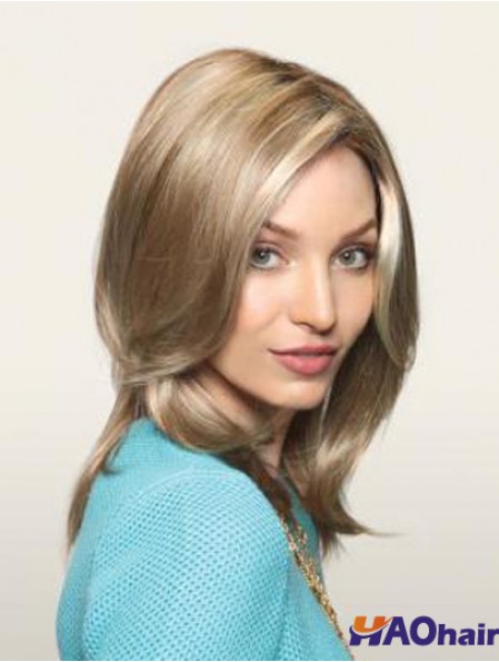 Perruques Monofilament Impertinentes Longues Blondes 16  inch