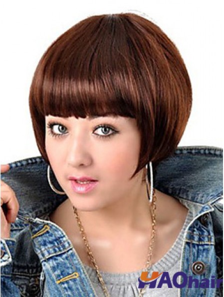 Capless courte droite Auburn perruques Bob populaires