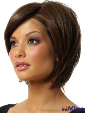 Capless Chin Longueur Straight Brown New Bob Perruques