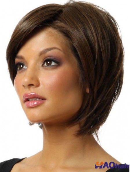 Capless Chin Longueur Straight Brown New Bob Perruques