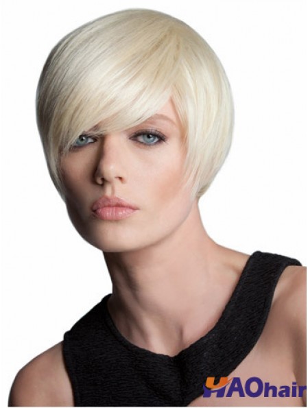 Perruques de Bob de style blonde droite courte sans bonnet