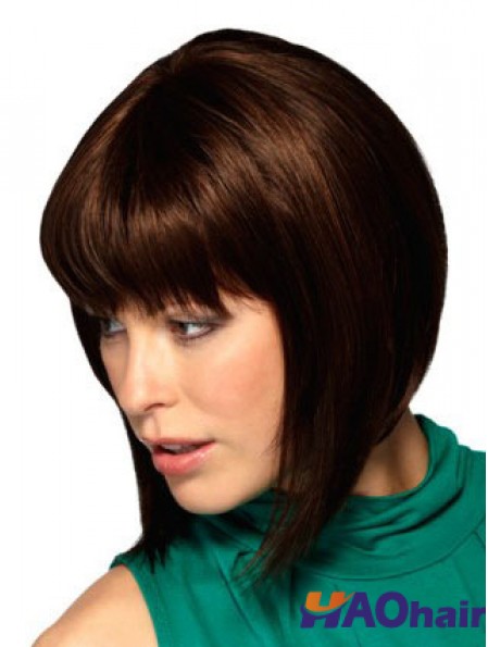 Capless menton longueur droite Auburn en ligne Bob perruques