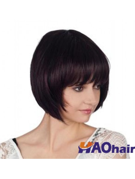 Longueur de menton droit Auburn 10 pouces capless perruques Bob bon marché