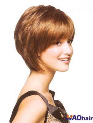 Capless menton longueur droite Auburn incroyable perruques Bob
