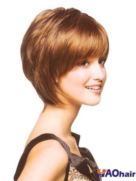 Capless menton longueur droite Auburn incroyable perruques Bob