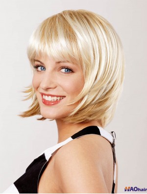 Perruques Bob Bob 10 pouces Lace Front Top Lace Longueur Blonde