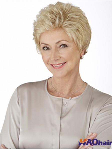 Perruques avant en dentelle sans colle avec style gris bouclé monofilament coupe