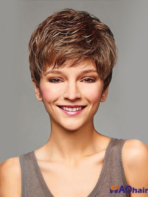 Perruques Bouclées Courtes Avec Couleur Blonde Synthétique Capless Longueur Courte