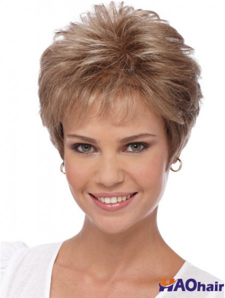 Perruques courtes pour les femmes avec des boycuts sans bonnet Longueur recadrée Style ondulé