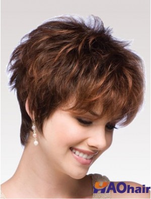 Auburn Perruque Boycuts Auburn Couleur Courte Longueur Style Ondulé