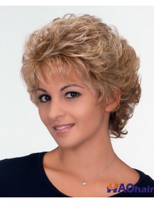 Perruque dames avec coupe classique de style bouclé capless courte longueur