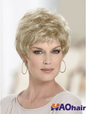 Boycuts Wavy Blonde Capless Discount Perruques Courtes