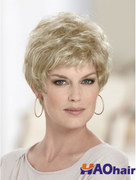 Boycuts Wavy Blonde Capless Discount Perruques Courtes