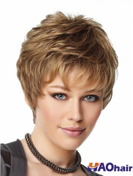 Perruques Wonder avec coupe courte ondulée style capless