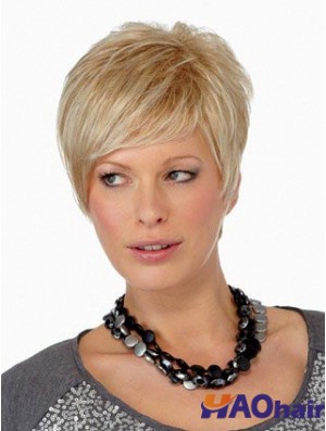 Boycuts Straight Blonde Capless perruques courtes en ligne