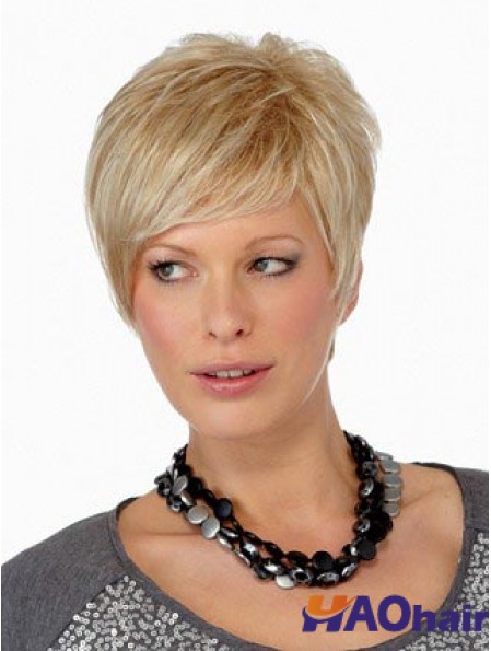 Boycuts Straight Blonde Capless perruques courtes en ligne