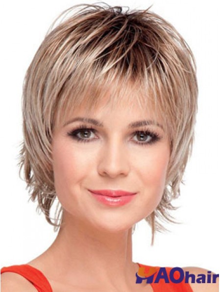Boycuts Straight Blonde Capless Incroyable Perruques Courtes