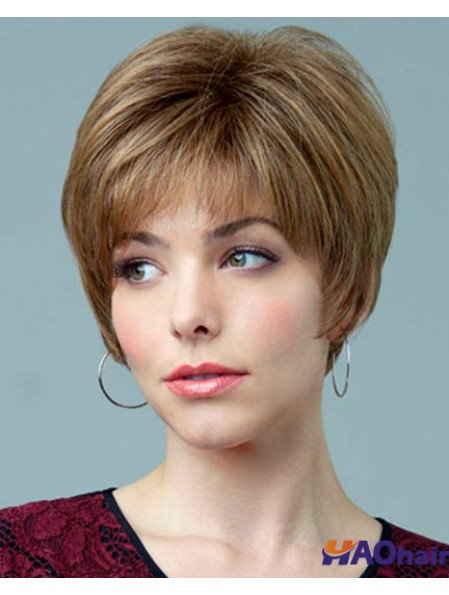 5.5 pouces naturelles droites Boycuts Auburn courtes perruques