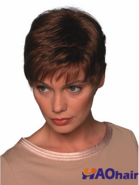 Boycuts Straight Auburn capless perruques courtes et douces