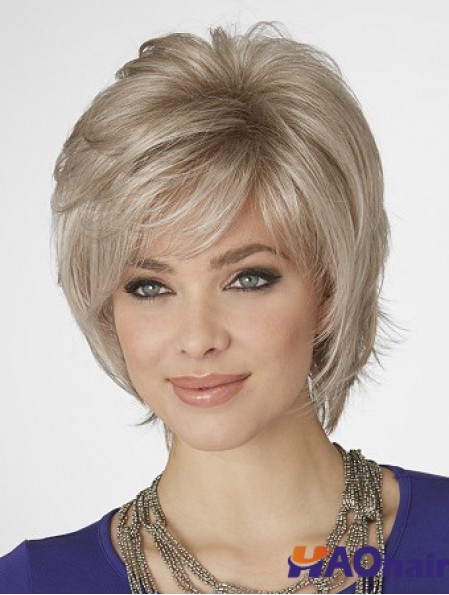 Perruques Blonde Bob avec longueur de menton capless style ondulé