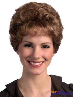 Curly Brown No-Fuss Short Classic Perruques pour femmes