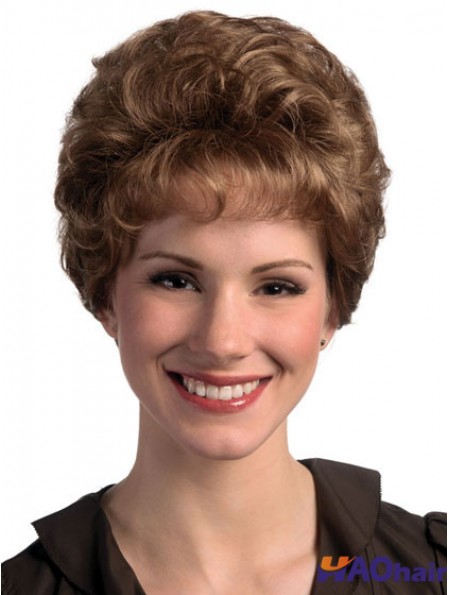Curly Brown No-Fuss Short Classic Perruques pour femmes