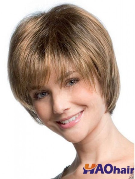 Bobs Straight Blonde Capless Sassy Perruques Courtes