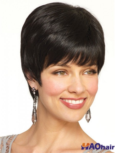 Boycuts Straight Black Capless perruques courtes populaires