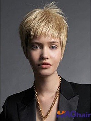 Boycuts Straight Blonde Capless Fabulous Perruques Courtes