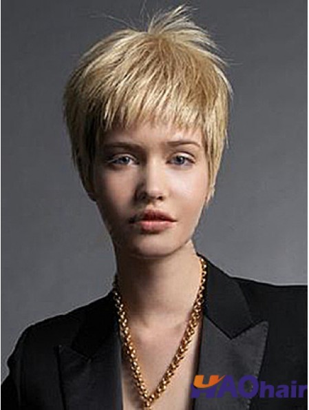 Boycuts Straight Blonde Capless Fabulous Perruques Courtes