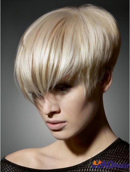 Boycuts Straight Blonde Capless Flexibility Short Perruques