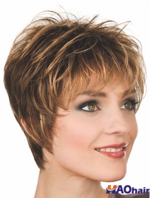 Boycuts Straight Auburn Capless magnifiques perruques courtes