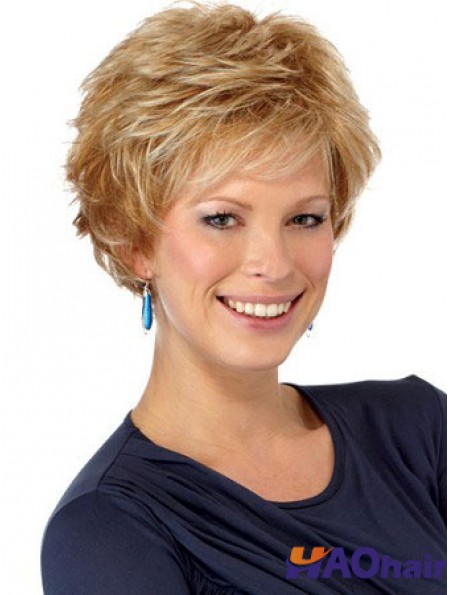 Boycuts Wavy Auburn Coiffures Capless Perruques Courtes