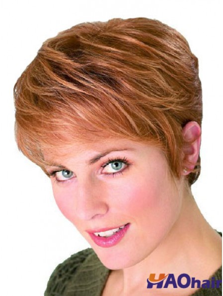 Straight Boycuts Cropped Perfect Auburn Perruques synthétiques