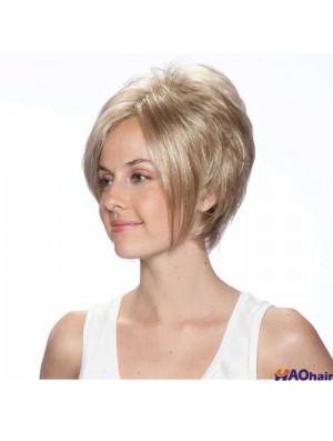 8 pouces en ligne droite Bobs Blonde perruques courtes