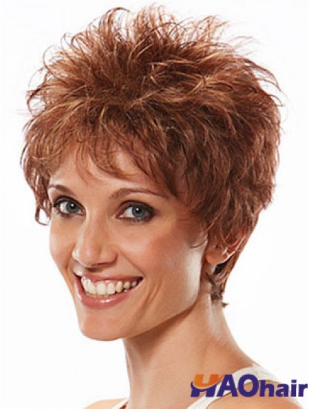 Boycuts Wavy Auburn Capless Flexibility Short Perruques
