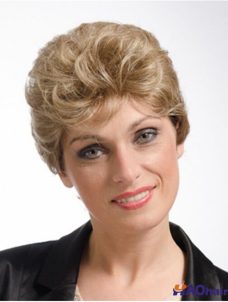Curly Blonde Amazing Short Perruques Classiques