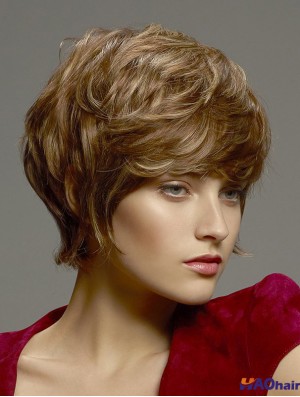 8  inchfabuleux ondulés Boycuts Blonde perruques courtes