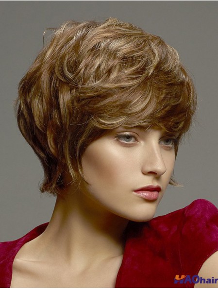 8  inchfabuleux ondulés Boycuts Blonde perruques courtes
