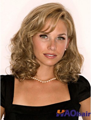 Demi perruque avec Remy Blonde Couleur Longueur d'épaule Style ondulé