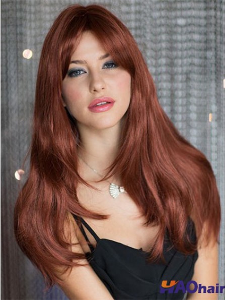 Auburn pas cher avec frange capless perruques longues