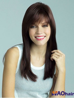 Perruques UK pas cher avec une frange Auburn couleur droite Style