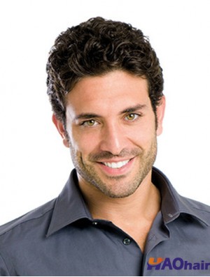 Lace Front Wavy Cropped Brown synthétique perruques courtes pour hommes